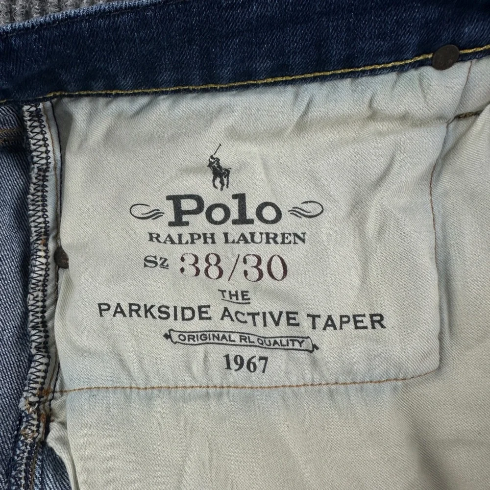 Polo Ralph Lauren Parkside Active Taper Jeans Mens 38x30 Dark Wash Blue Denim